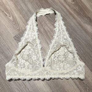 Free People Cream Lace Bralette